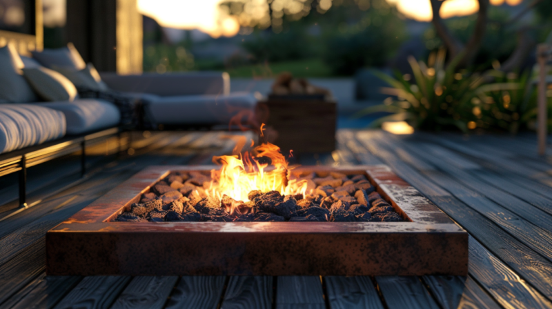 Integrated Fire Pit on Deck