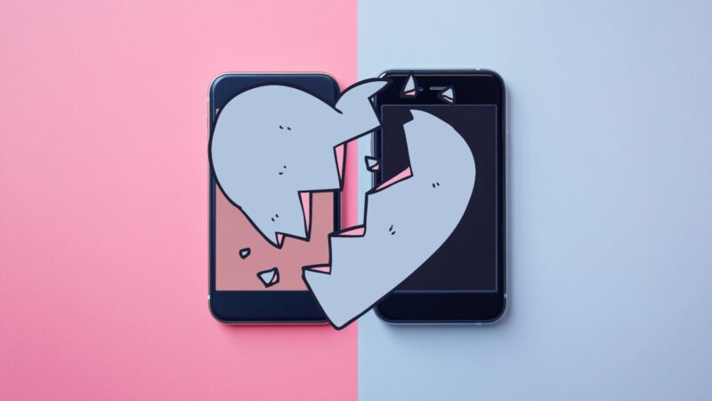 Online dating match, two phones and a broken heart