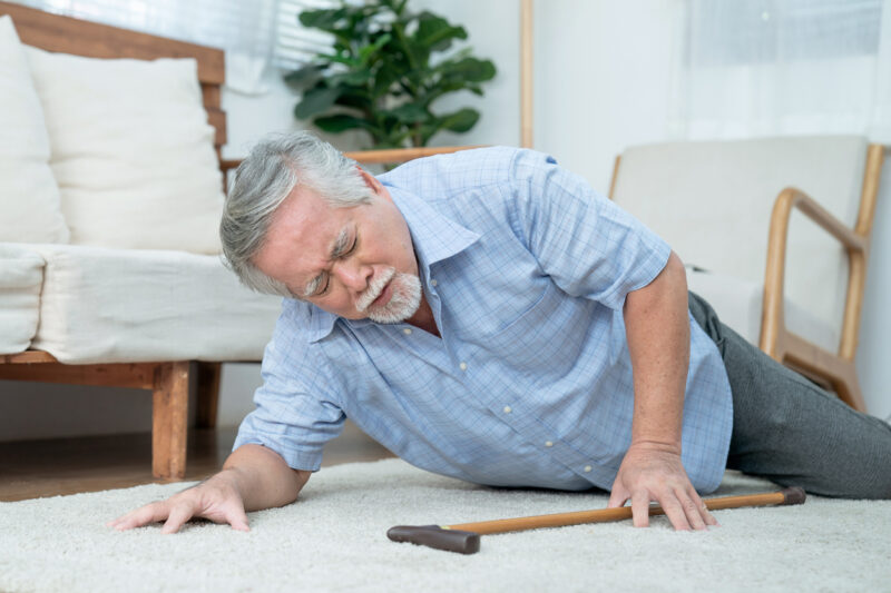 senior falling on the floor